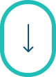Blue downward arrow inside a rounded teal border.